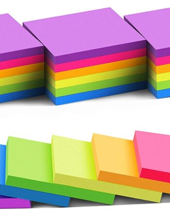 (24 Pack) Sticky Notes 3x3 in Post Bright Stickies Colorful Memo Pads | Super Sticking Power,Strong Adhesive, 74 Sheets/pad