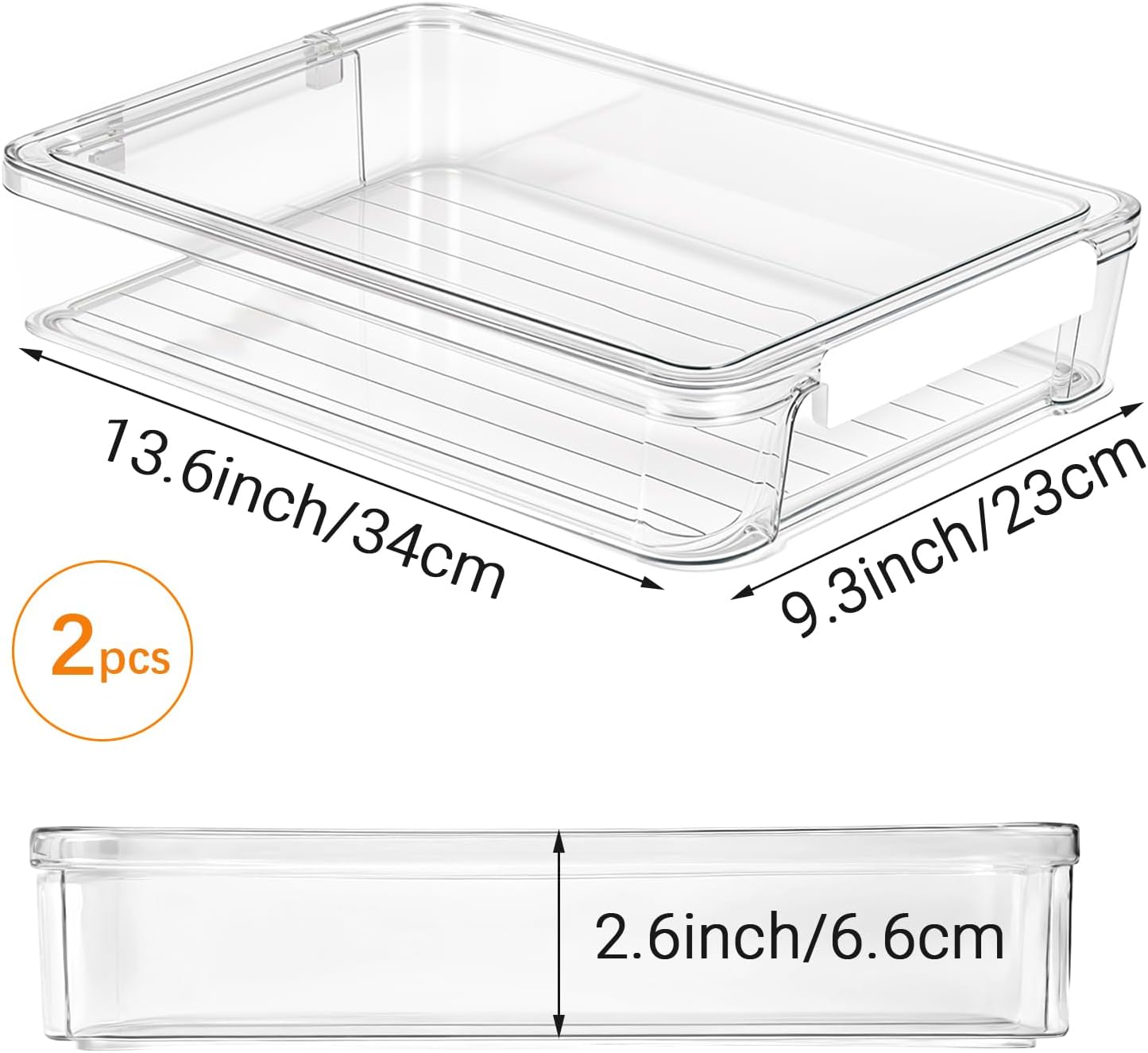 Transparent Plastic Stackable Storage Box/Document Case