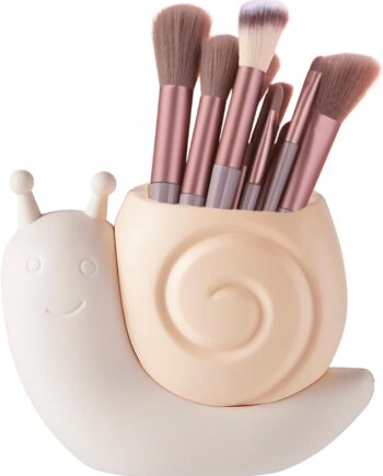 Snail-Shaped Multifunctional Pen Holder Storage Box, Yellow