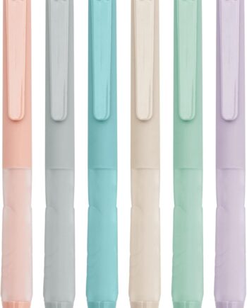 Ballpoint Pens 1.0mm Medium Point Black Ink Pens Retractable | Cute Pens Ballpoint Smooth Writing Pens with Super Soft Grip for Nurses Teachers (6-pack)