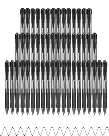 Pens Bulk, 50 Pack No Bleed Black Ink Click Pens with Soft Grip, Wholesale Retractable Ballpoint Pens for Office School, Medium Point Smooth 1.0MM