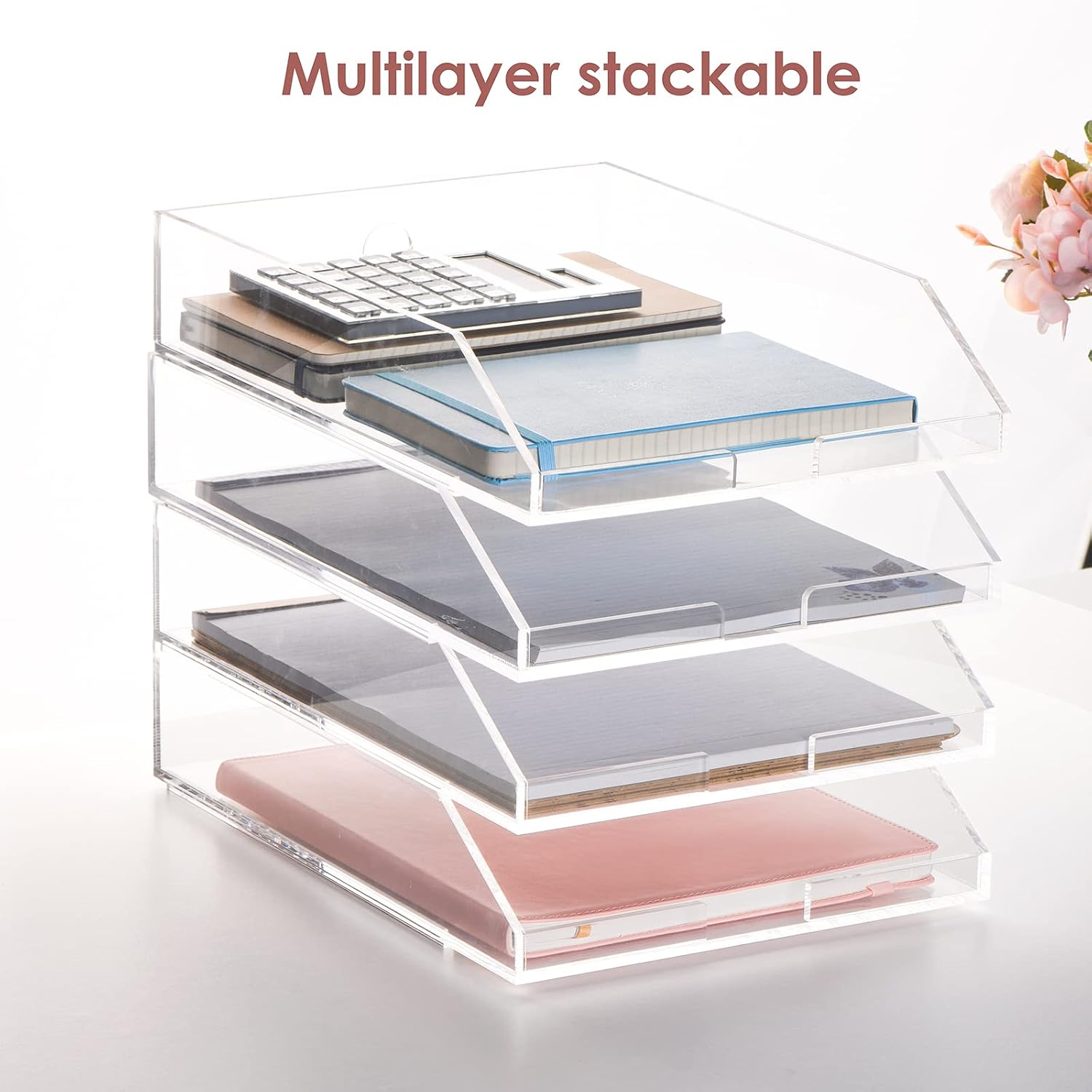 Stackable Transparent Acrylic Document Tray