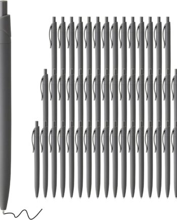 Pens Bulk, 50 Pack No Bleed Grey Barrel Black Ink Click Pens, Wholesale Retractable Ballpoint Pens, Pen Medium Point, Smooth black Ink Pen, 1.0MM
