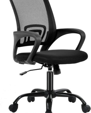 Mid-Back Mesh Ergonomic Office Chair—Swivel With Adjustable Lumbar Support
