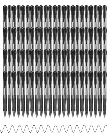Pens Bulk, 100 Pack No Bleed Black Ink Click Pens with Soft Grip, Wholesale Retractable Ballpoint Pens for Office School, Medium Point Smooth 1.0MM